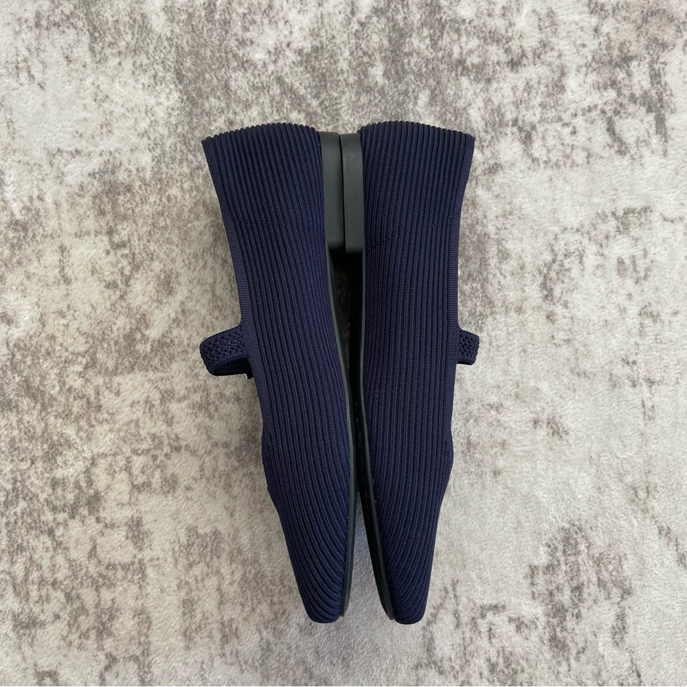 NWOB VIVAIA Square-Toe Margot Mary Janes Flats‎ Navy Blue 9-9.5 (EU 40.5) - Picture 7 of 12